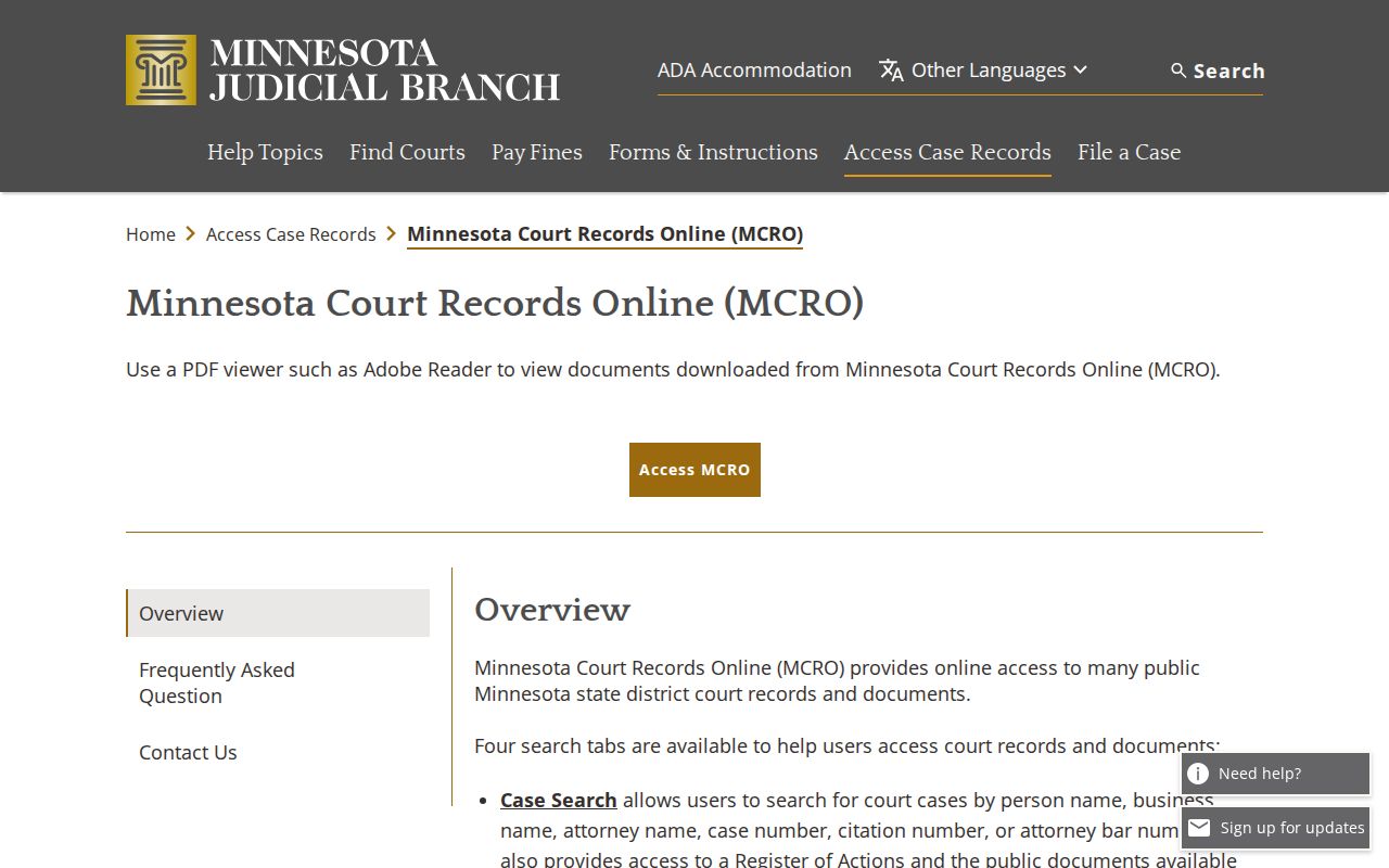 Lincoln County court docket access through the MCRO public-records overview