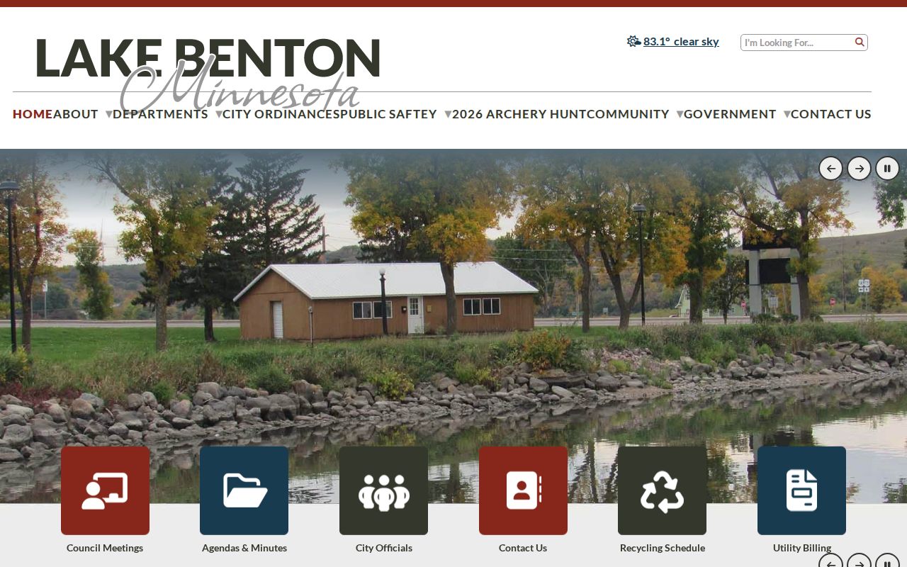 Official Lake Benton website with municipal information
